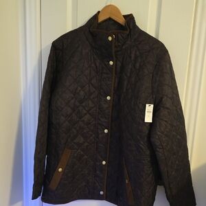 Talbots Quilted Utility Jacket in Rich Brown